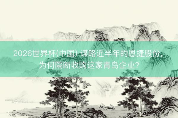 2026世界杯(中国) 谋略近半年的恩捷股份, 为何隔断收购这家青岛企业?
