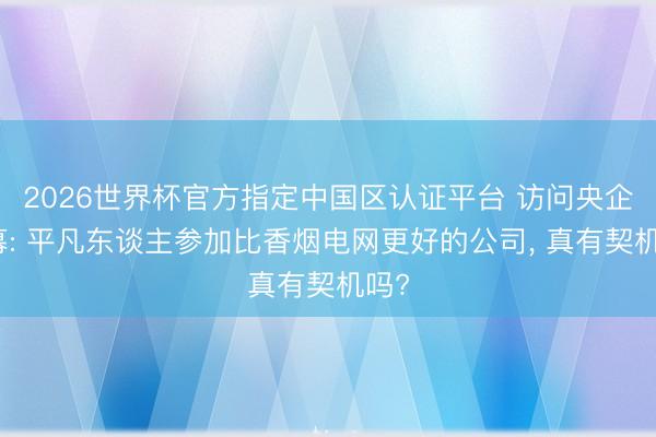 2026世界杯官方指定中国区认证平台 访问央企内幕: 平凡东谈主参加比香烟电网更好的公司， 真有契机吗?