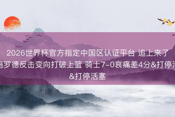 2026世界杯官方指定中国区认证平台 追上来了！施罗德反击变向打破上篮 骑士7-0哀痛差4分&打停活塞