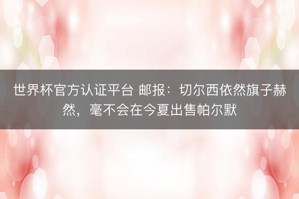 世界杯官方认证平台 邮报：切尔西依然旗子赫然，毫不会在今夏出售帕尔默