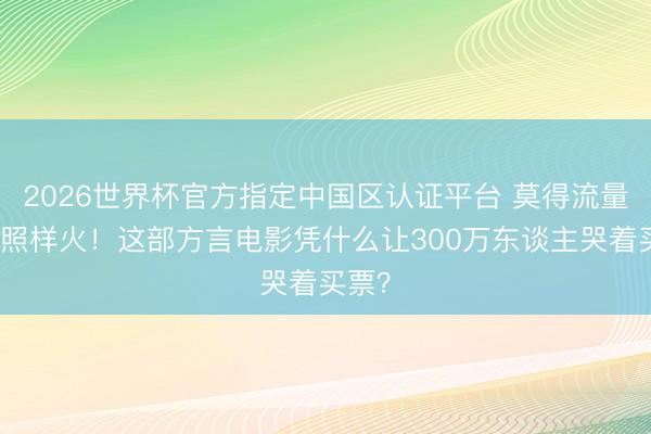 2026世界杯官方指定中国区认证平台 莫得流量明星照样火！这部方言电影凭什么让300万东谈主哭着买票？