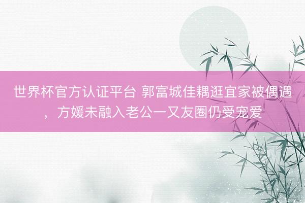 世界杯官方认证平台 郭富城佳耦逛宜家被偶遇，方媛未融入老公一又友圈仍受宠爱