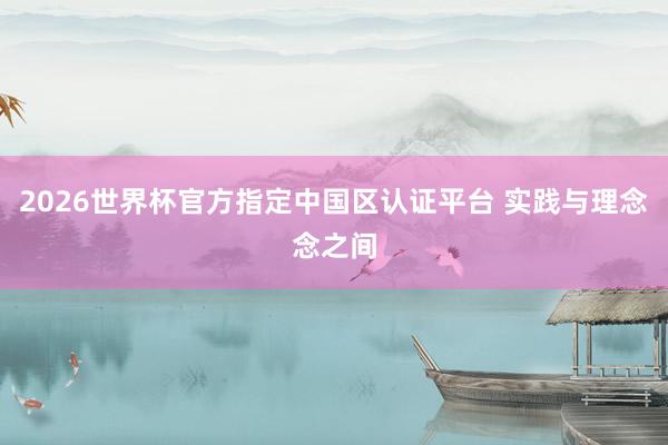 2026世界杯官方指定中国区认证平台 实践与理念念之间