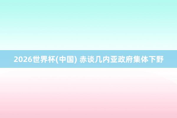 2026世界杯(中国) 赤谈几内亚政府集体下野